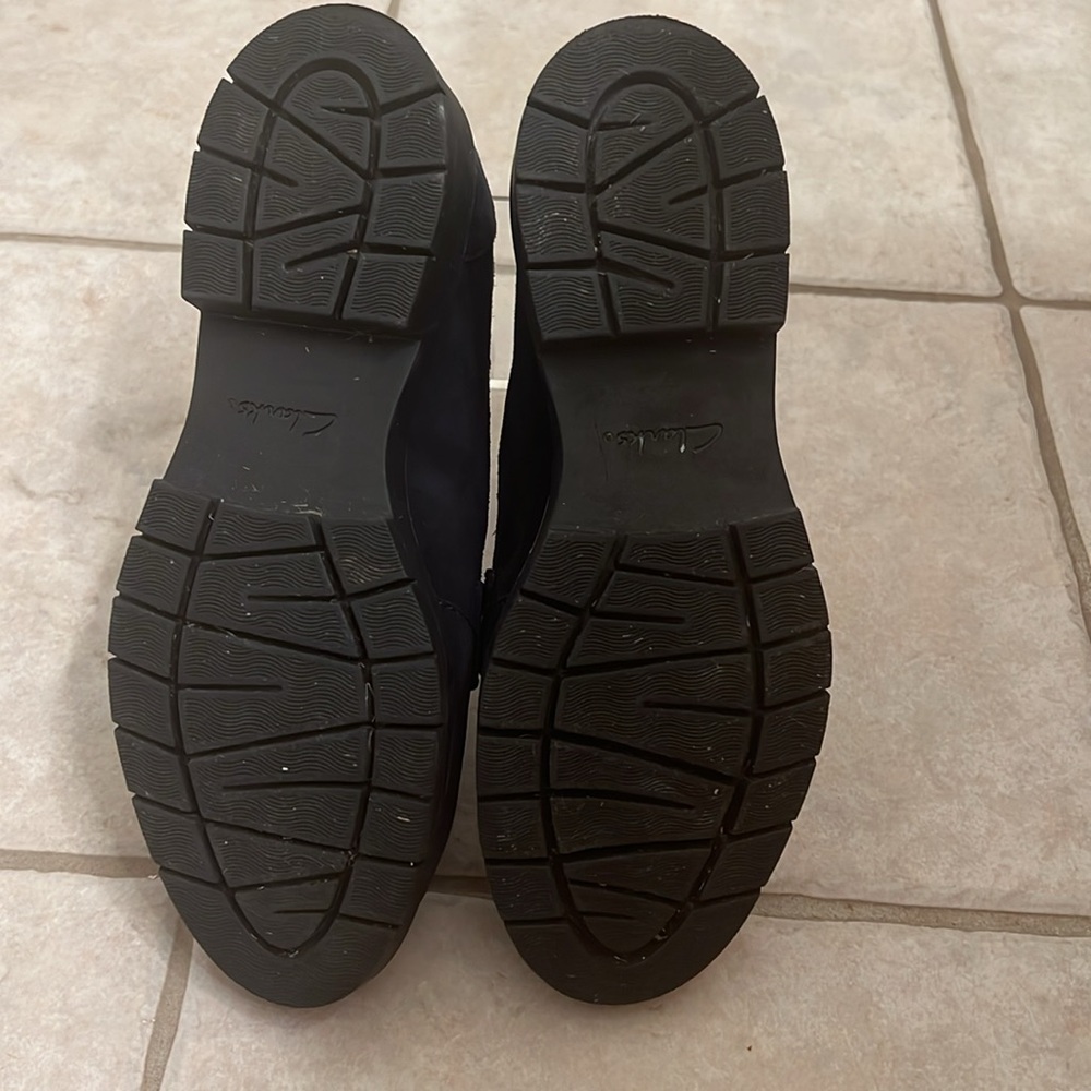 Navy Suede Clarks Westlynn Bella Leather Slip-On Loafers with Tassels Size 8.5 - Picture 15 of 16
